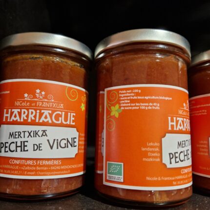 Confiture fermière bio pêche de vigne